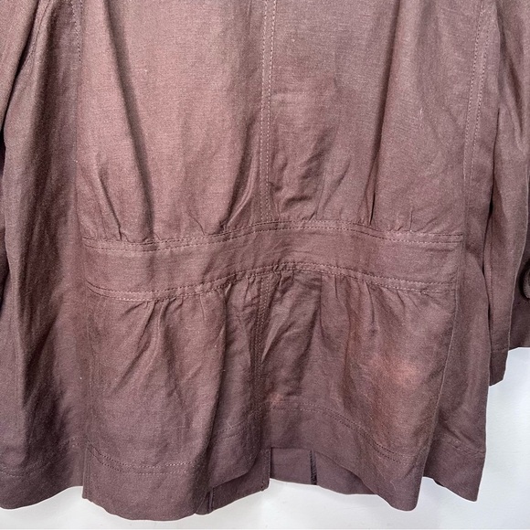 ADDITION Elle Brown Linen Lightweight Jacket Size 2x - Picture 6 of 11